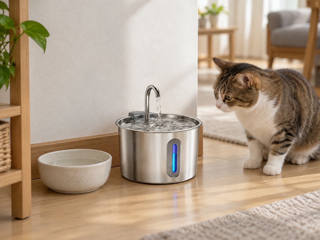 今の器の横に置いて、猫ちゃんが様子を見とる所